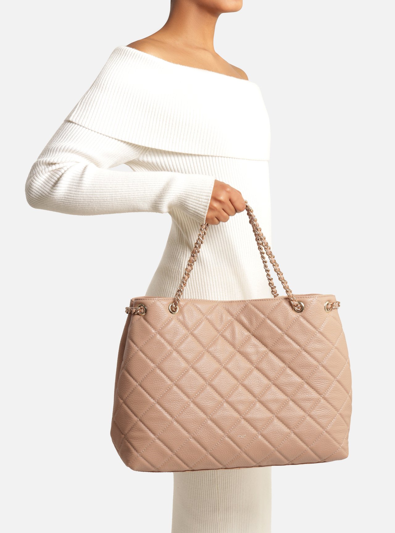 Bolsa Tote Rosa Couro Matelassê Gab Grande — foto 6