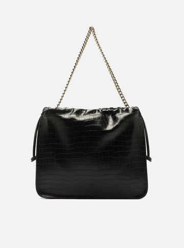 Arezzo — Bolsa Tote Preta Média Croco Corrente