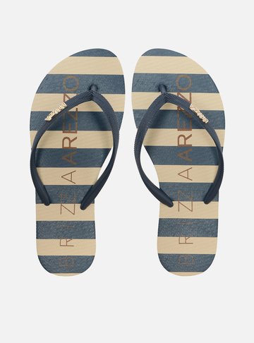 Chinelo de Dedo Azul Listrado Essential