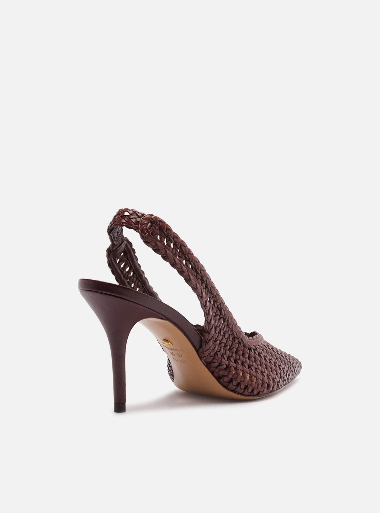 Scarpin Bordô Tressê Salto Médio Slingback — foto 3