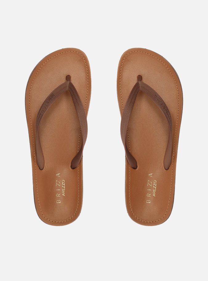 Chinelo de Dedo Tiras Chocolate Palmilha Marrom Fit
