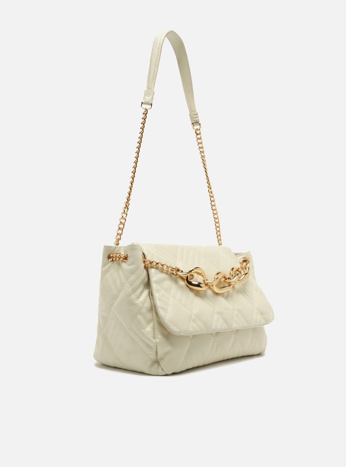 Bolsa Tiracolo Branca Couro Matelassê Grande