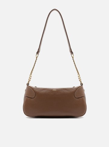 Bolsa Tiracolo Marrom Couro Média Corrente