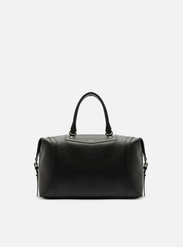 Bolsa Tiracolo Preta Média Detalhe Moldura