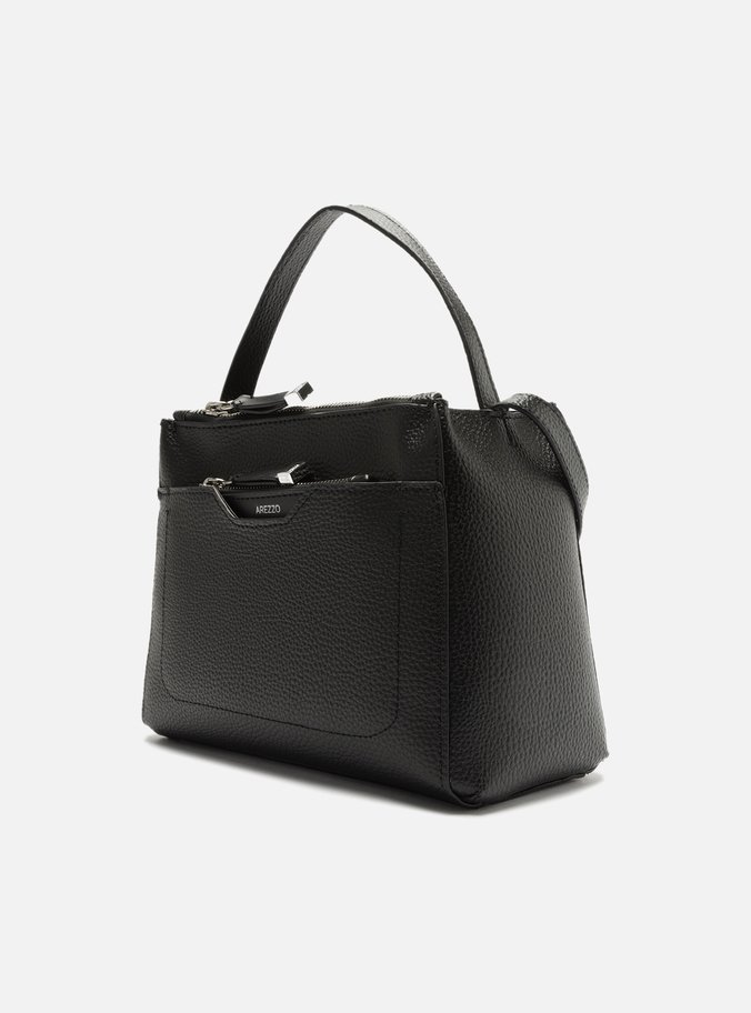 Bolsa Tote Preta Emily Média Croco