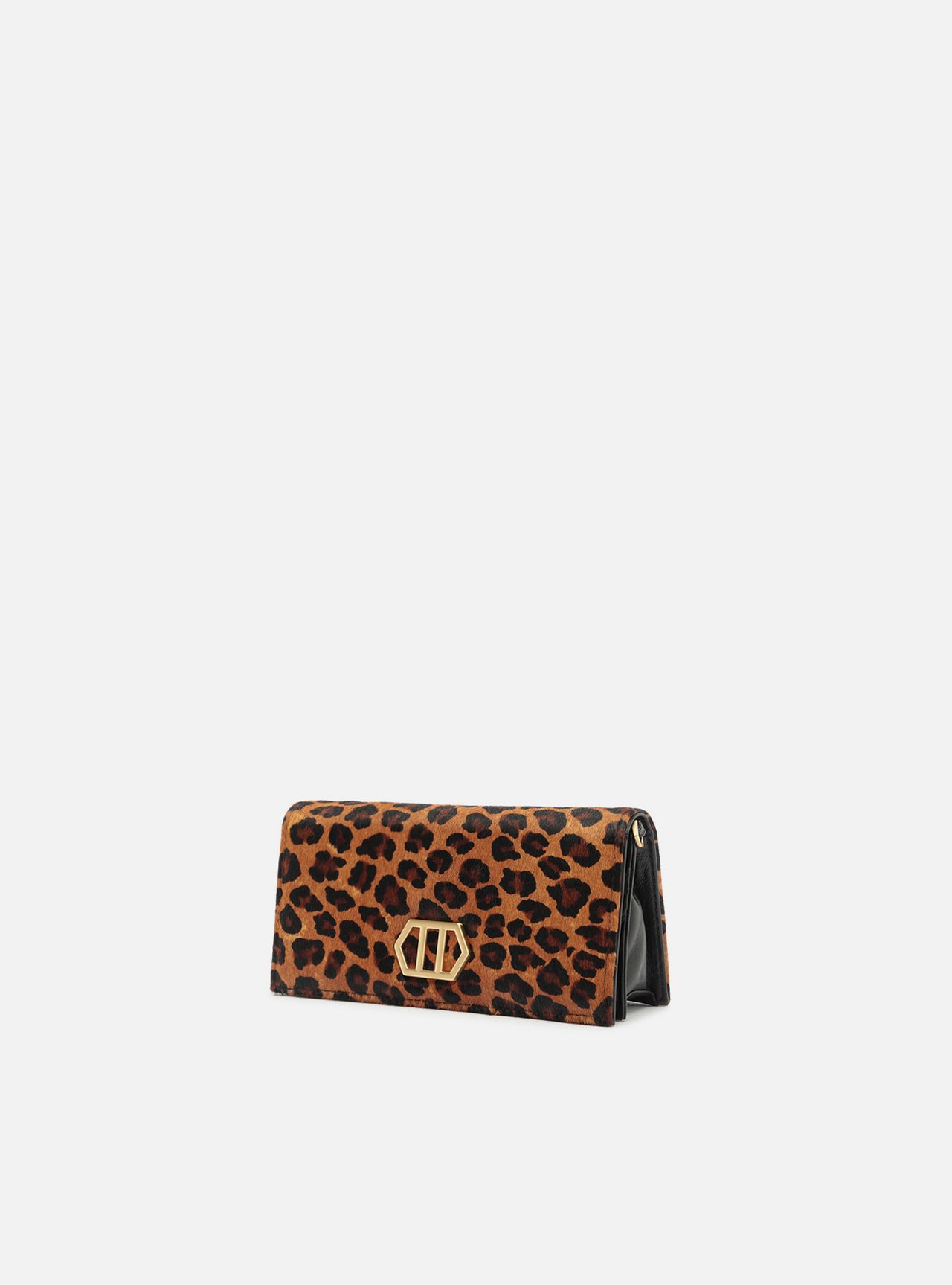 Bolsa Clutch Animal Print Couro Pequena Corrente — foto 2