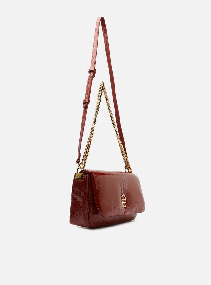 Bolsa Tiracolo Vermelha Couro Média Puffer