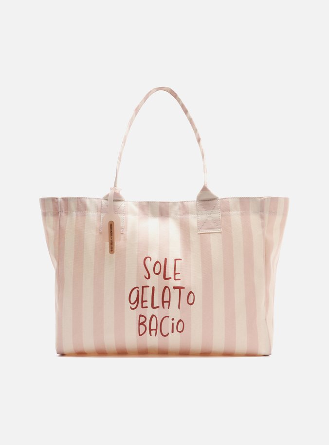 Bolsa Shopping Rosa Listrada Grande Brizza Bacio Di Latte