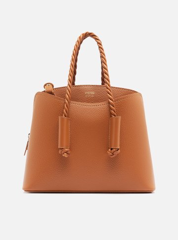 Bolsa Tote Marrom Giorno Grande Alça Trançada