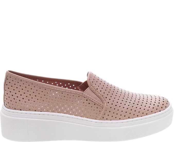Tênis Rasteiro Mini Vazados Nude Crema