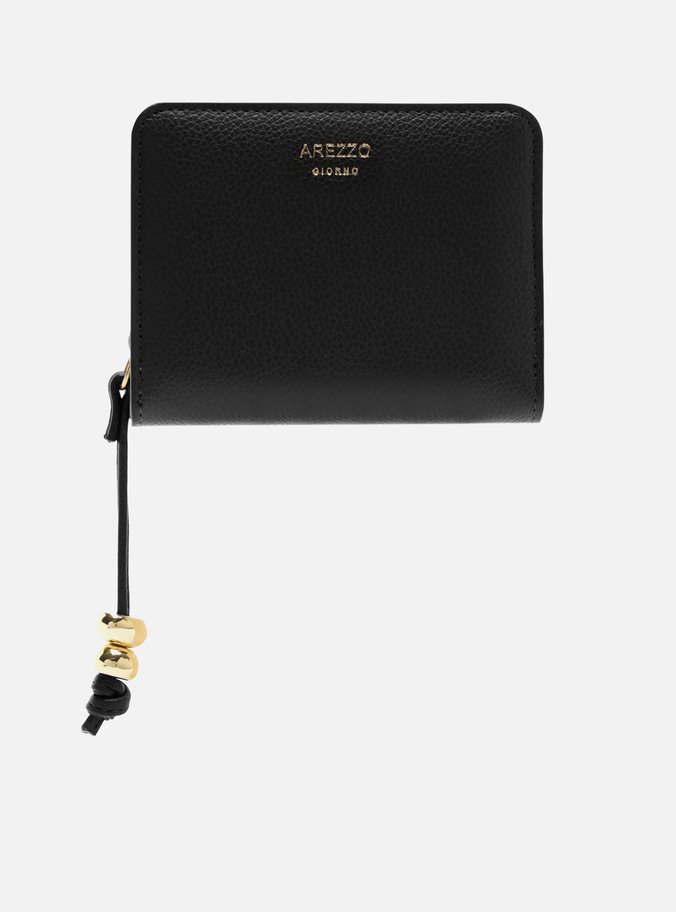 Carteira Preta Média Zíper Puxador