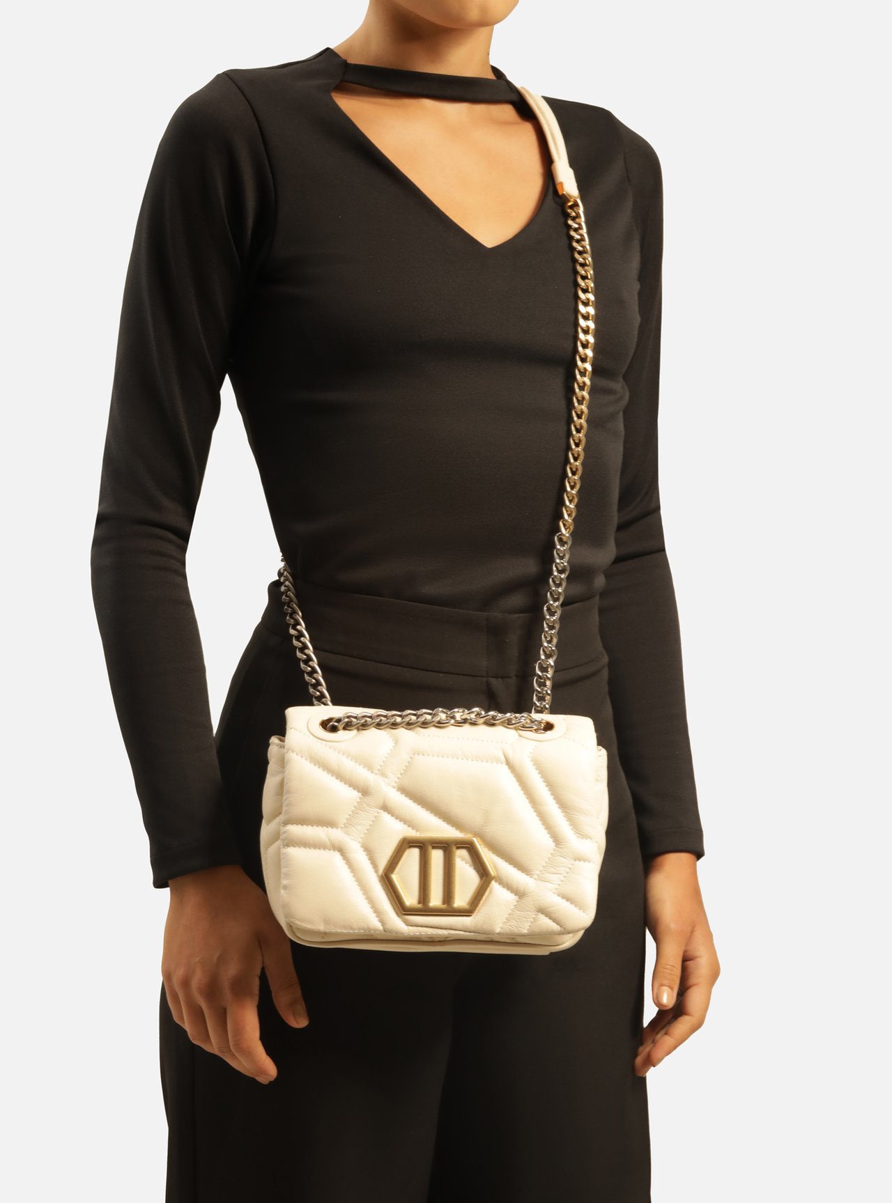 Bolsa Tiracolo Branca Couro Emma Sporty Média — foto 7