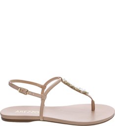 Sandália Pedraria  Meta Nude Crema