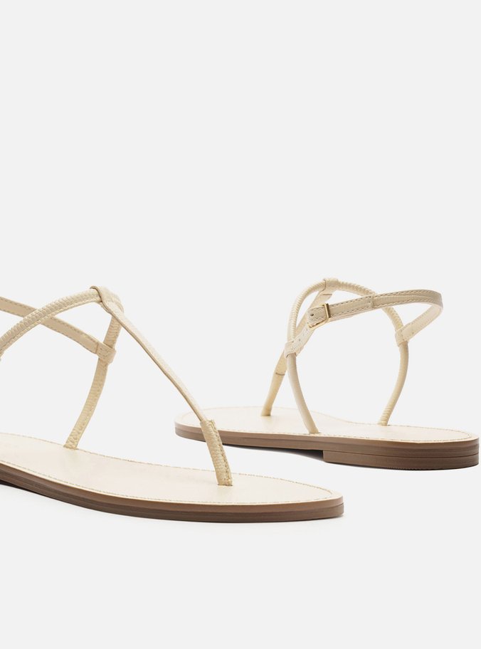 Sandália Rasteira Branca Lizard Slim