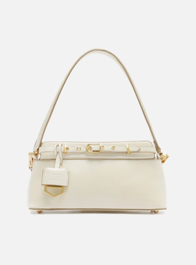 Bolsa Tiracolo Off-White Couro Pequena Victória