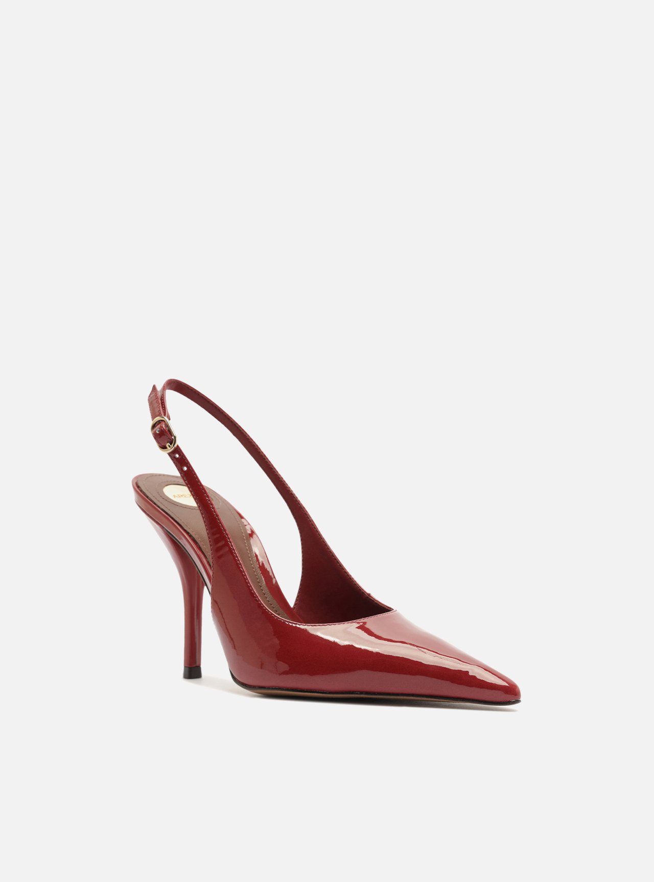 Scarpin Vermelho Salto Fino Fivela Slingback — foto 2