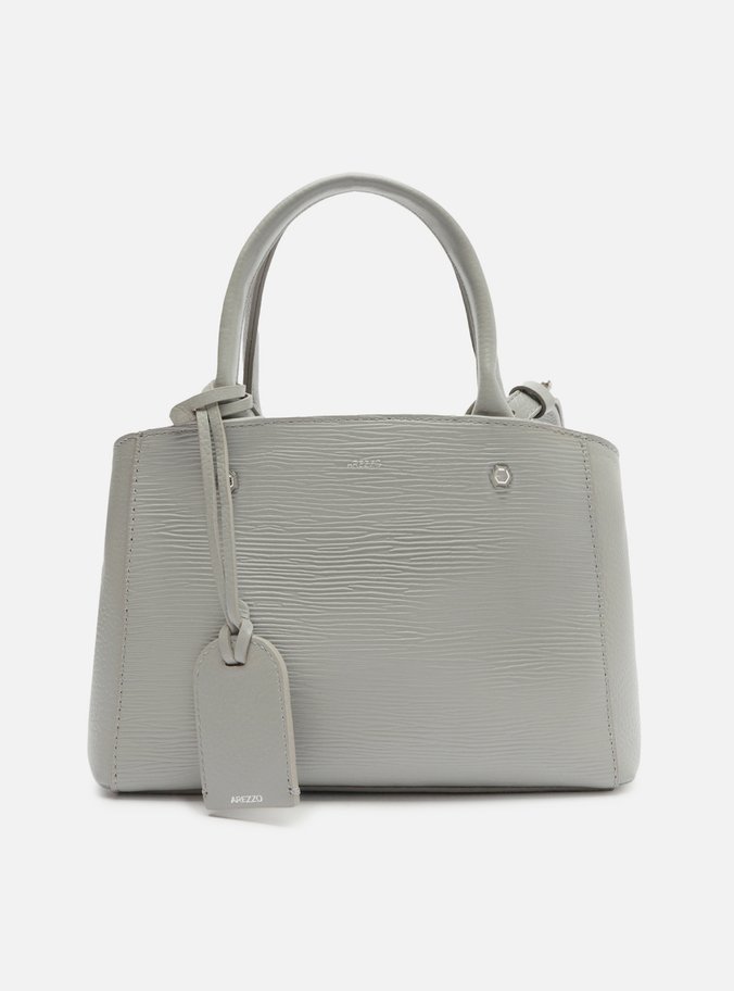 Bolsa Tote Cinza Couro Wave Bella Pequena