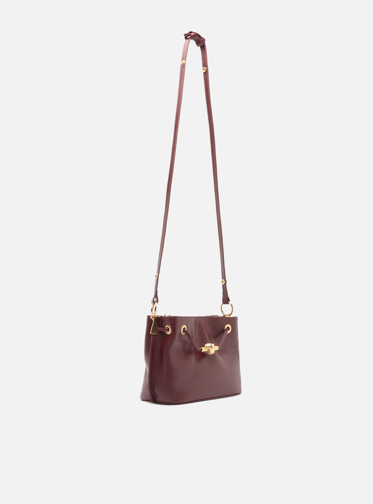 Bolsa Tiracolo Vinho Couro Helena Pequena Nó — foto 5