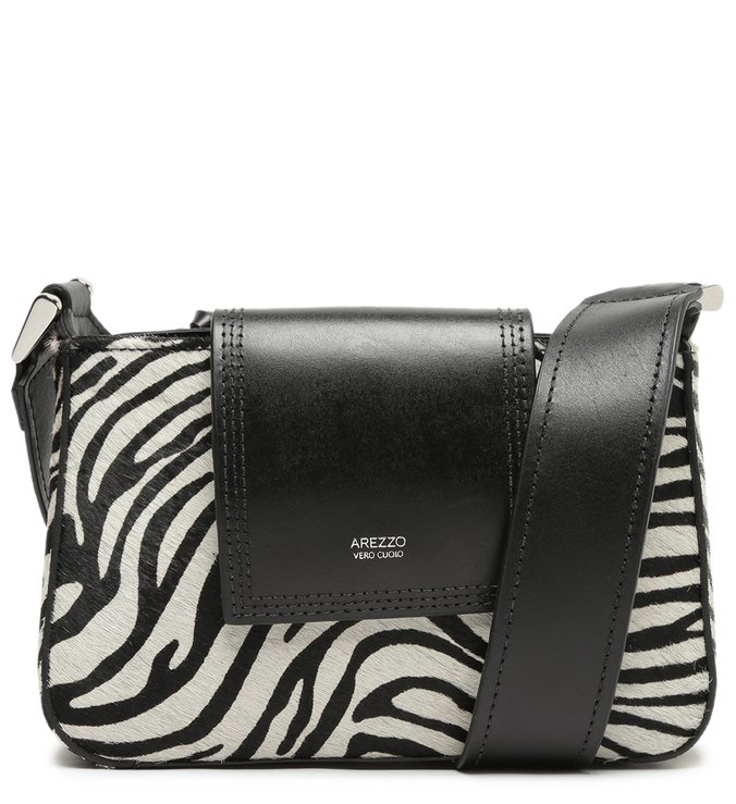 Bolsa Tiracolo Couro Animal Print Geométrica Pequena 