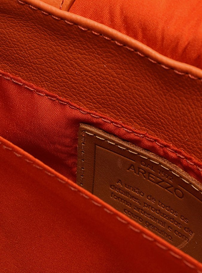 Bolsa Tiracolo Laranja Couro Mizz Pequena