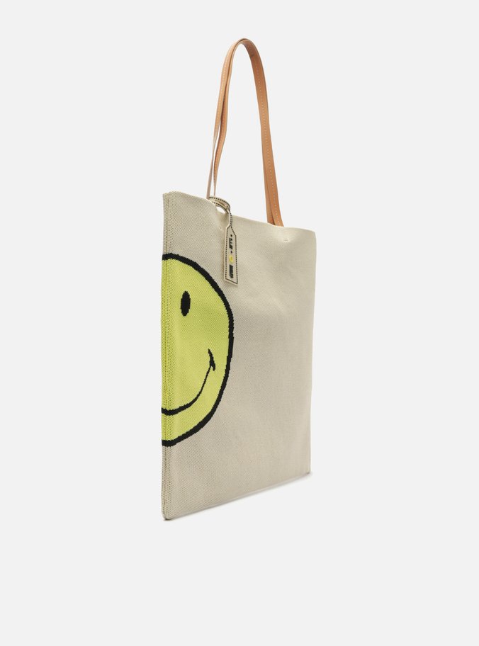 Bolsa Shopping Branca Crochê Rio Grande Smiley