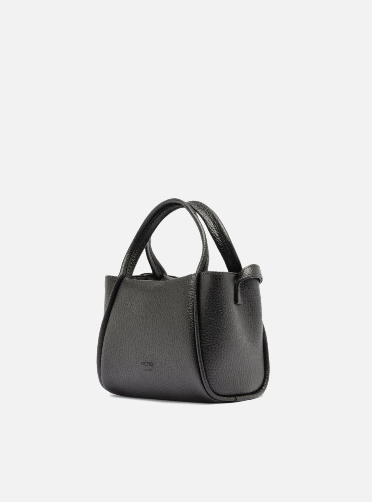 Bolsa Tote Preta Pequena Granulada — foto 2
