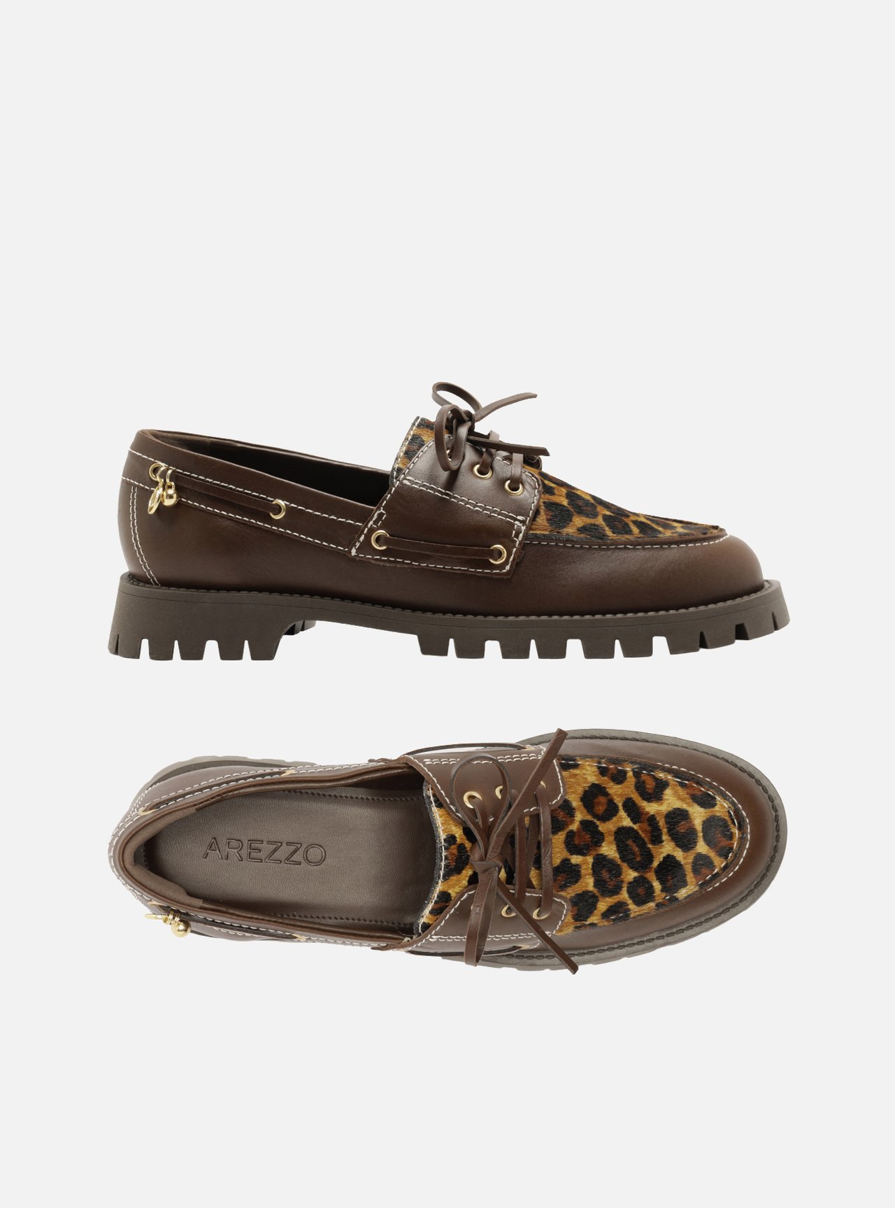 Mocassim Animal Print Bico Redondo Tratorado — foto 5