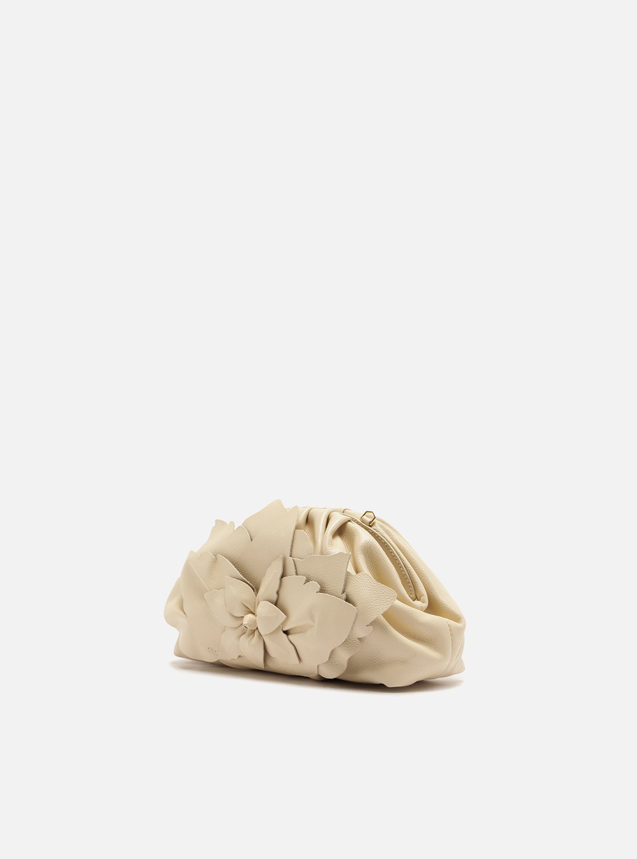 Bolsa Clutch Off-White Couro Pequena Flor Corrente — foto 2