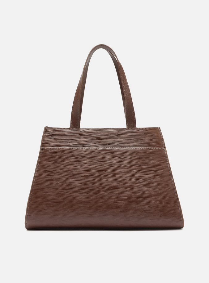Bolsa Shopping Marrom Couro Grande Barbicacho