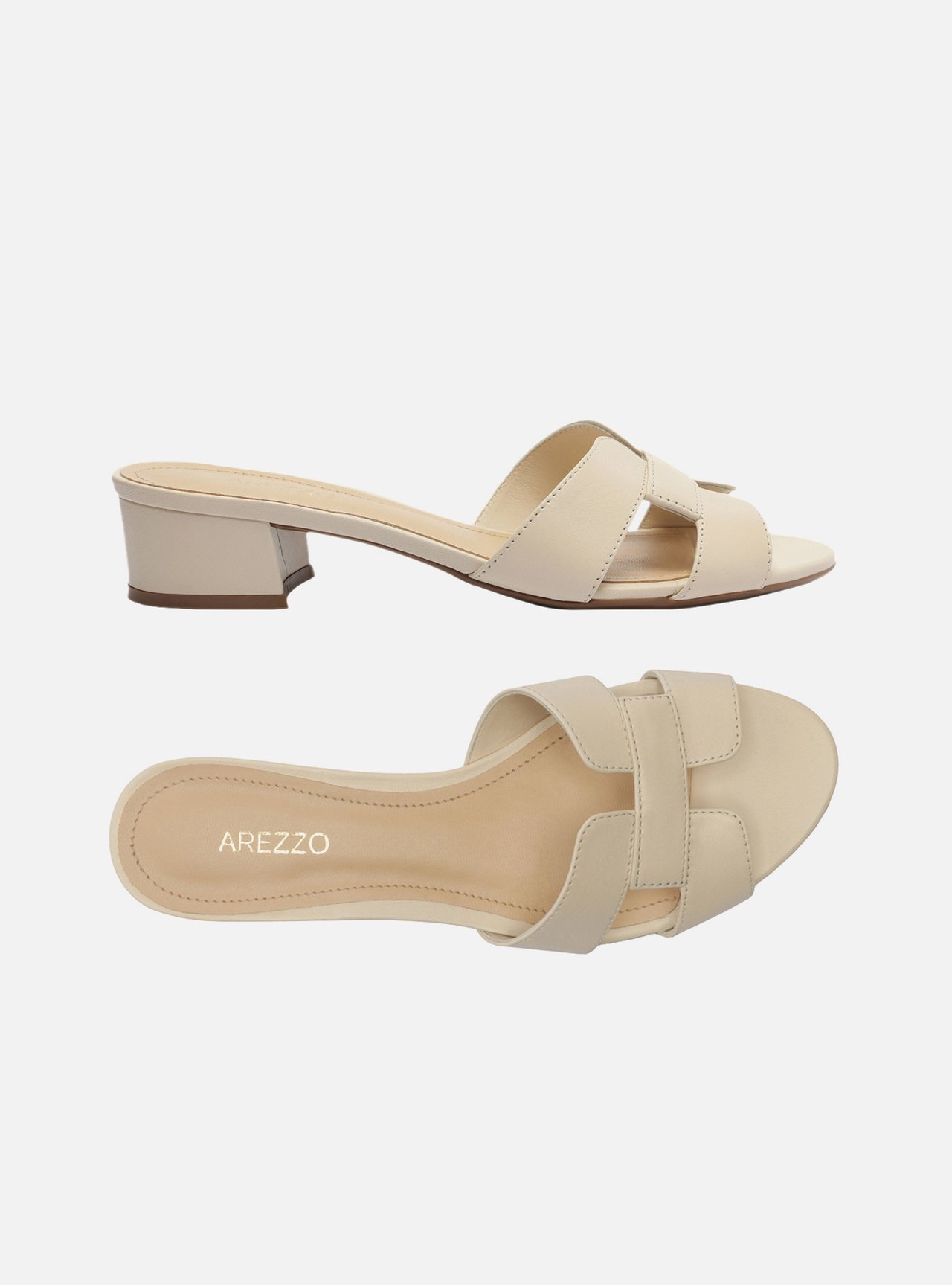 Mule Off White Couro Salto Bloco — foto 5