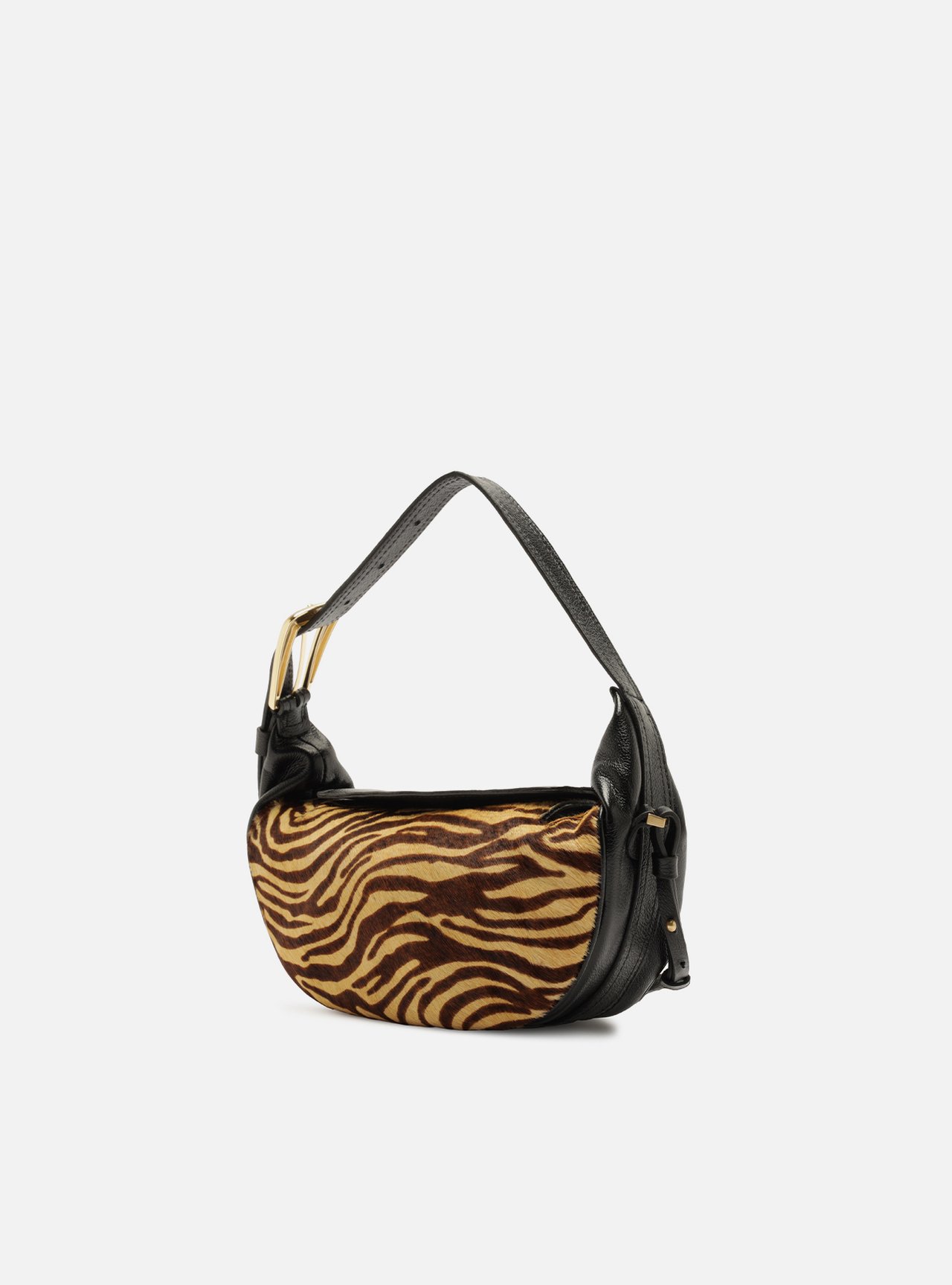 Bolsa Tiracolo Animal Print Couro Média Metais Dourados — foto 2
