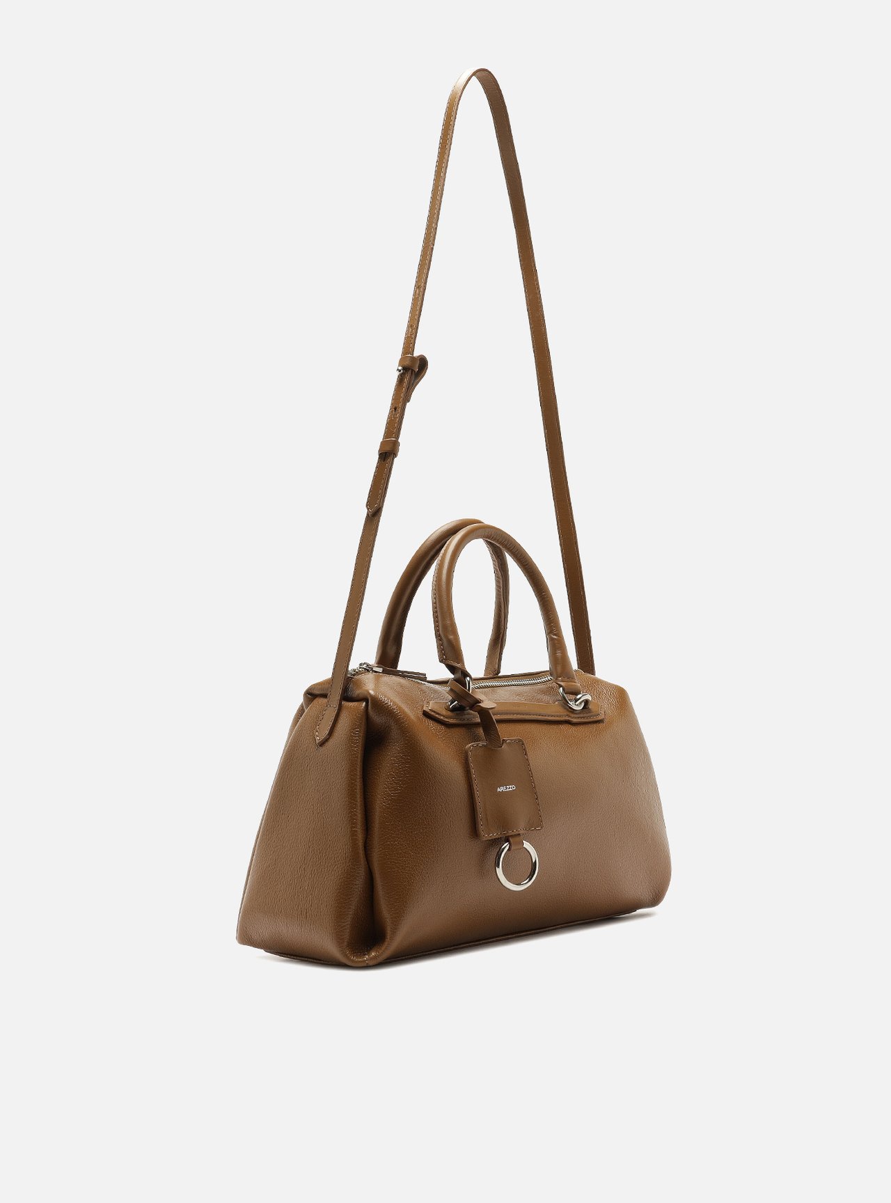 Bolsa Tote Marrom Couro Média Metais — foto 5