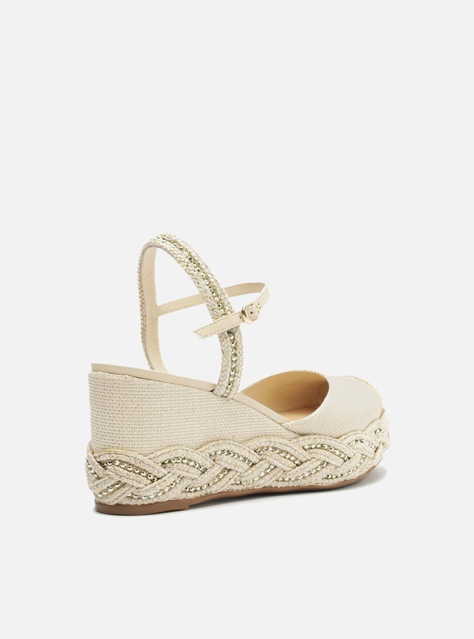 Sandália Espadrille Off-White Tramada Strass