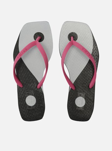 Chinelo de Dedo Jelly Multicolorido Tira Rosa Brizza