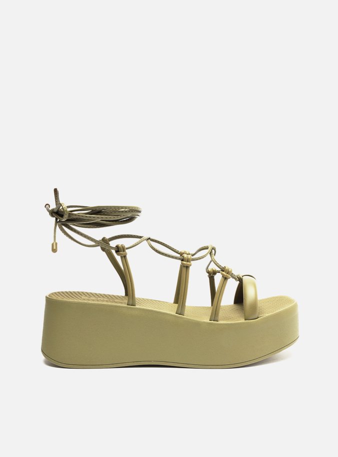 Sandália Verde Flatform Amarração Ayla Brizza
