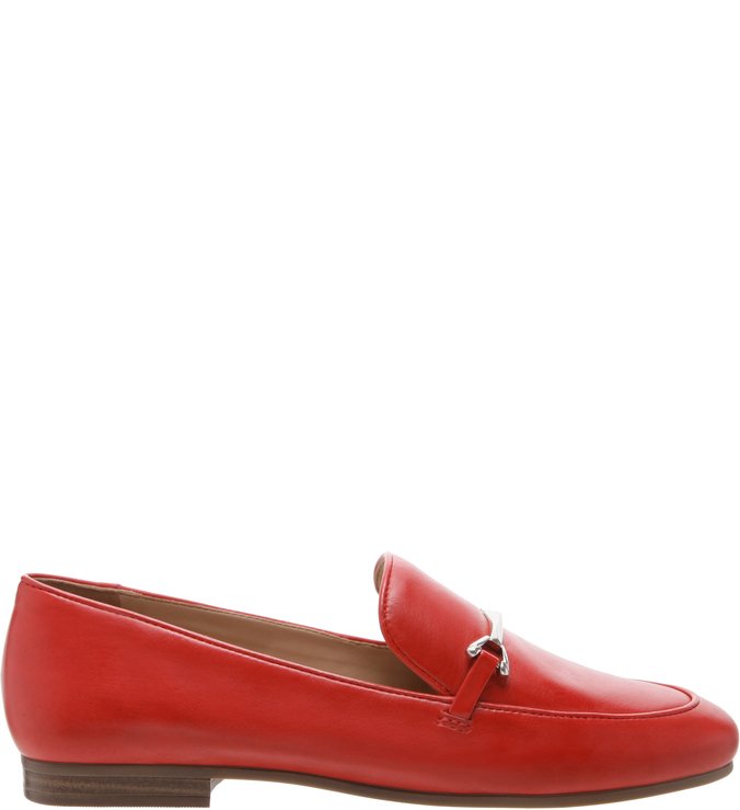 Mocassim Couro Rasteiro Fivela Lust Red