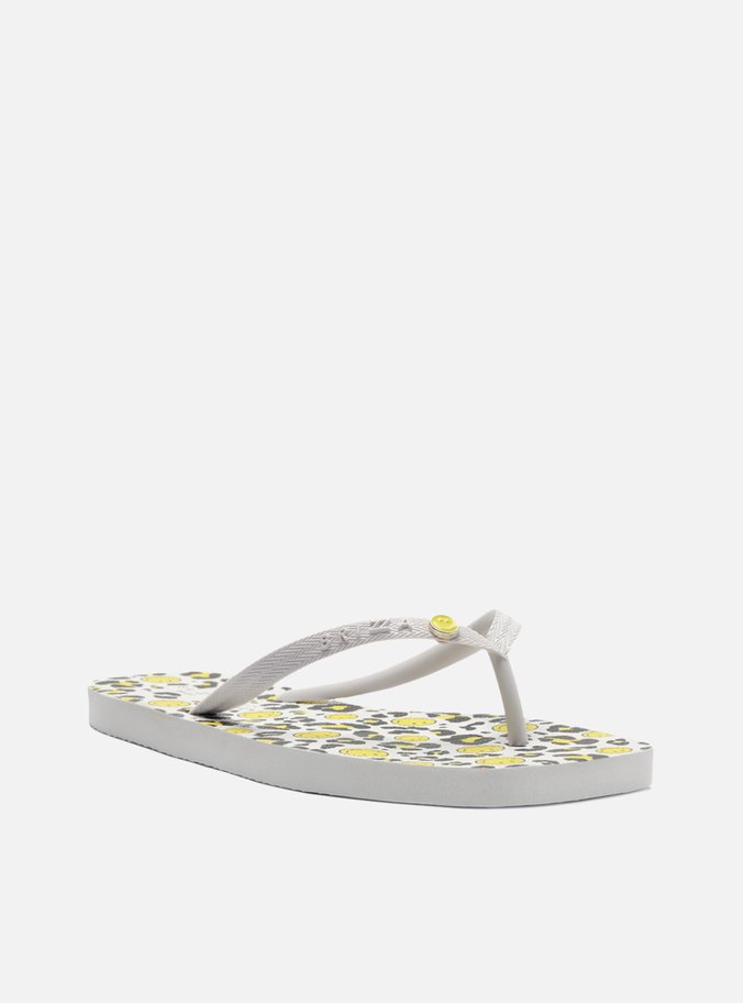 Chinelo de Dedo Branco Square Print Smiley