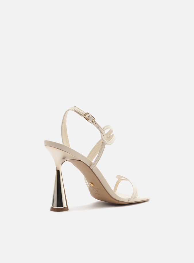 Sandália Off-White Salto Alto Ampulheta