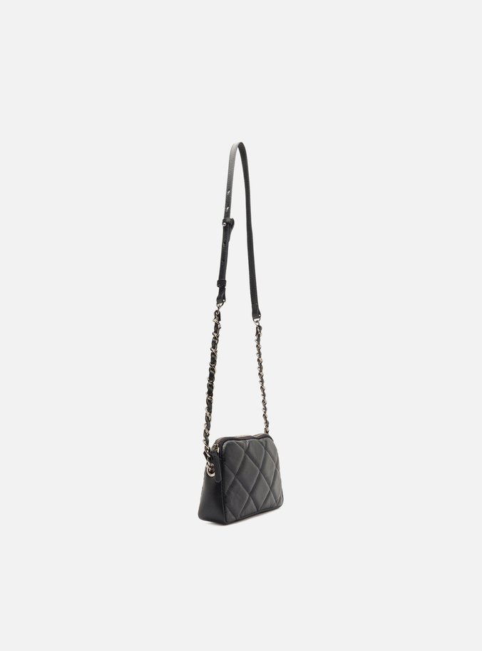 Bolsa Tiracolo Azul Couro Mizz Pequena Zíper