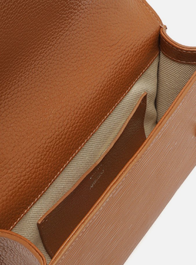 Bolsa Tiracolo Marrom Cúrcuma Couro Abraccio Pequena