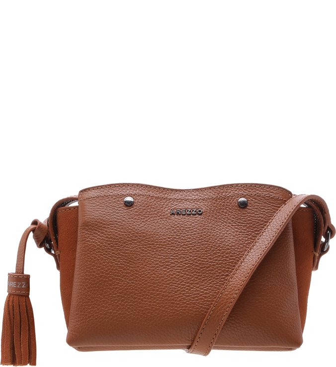 Bolsa Tiracolo Couro Nice Pequena Argila Real