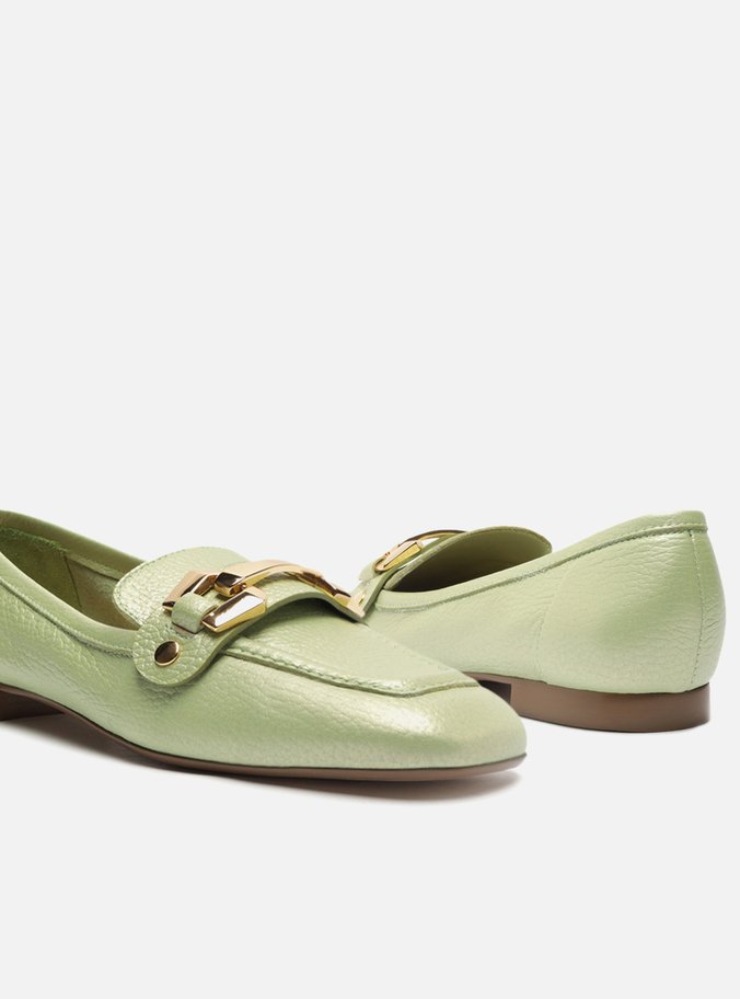 Loafer Verde Couro Bridão Switch com Troca de Bridão
