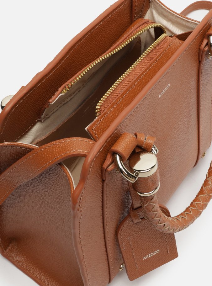 Bolsa Tote Marrom Caramel Couro Piazza Média