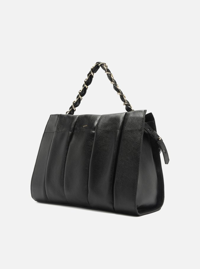Bolsa Tote Preta Couro Milano Grande