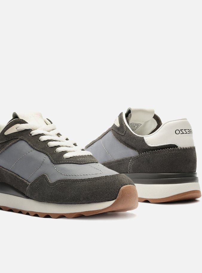 Tênis Cinza Camurça Nylon Esportivo