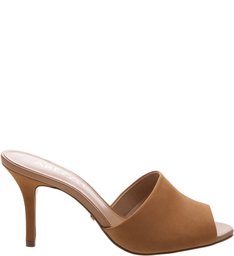 Mule Aberta Nobuck Salto Fino Castor