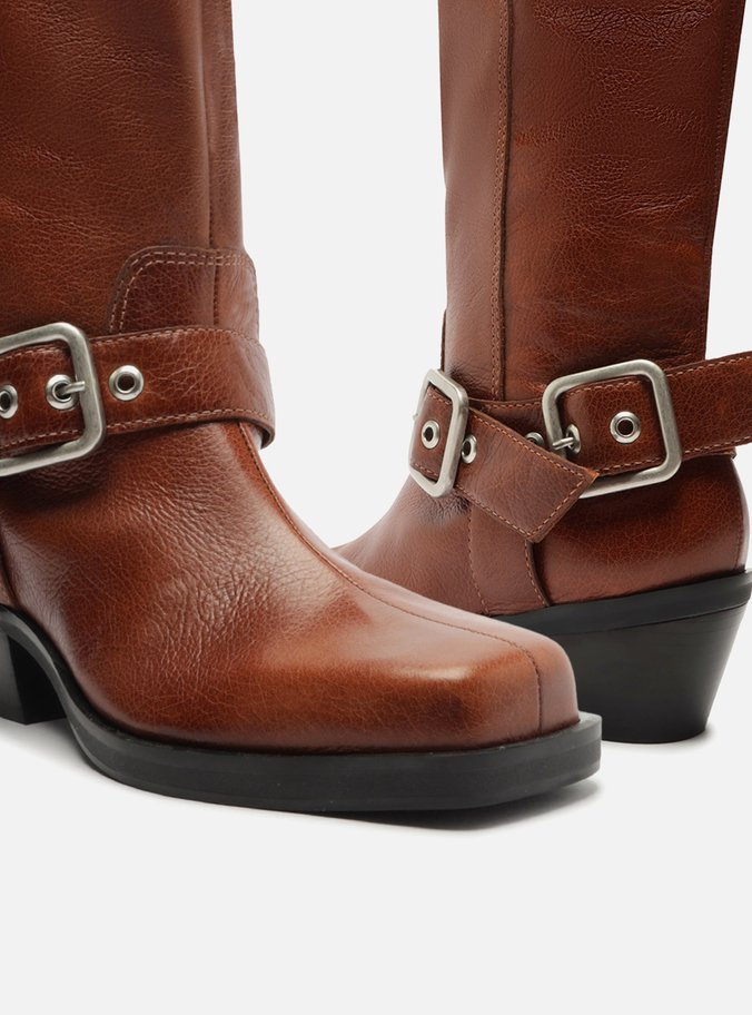 Bota Marrom Couro Cano Médio Montaria West