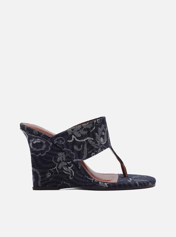 Sandália Multi Azul Salto Anabela