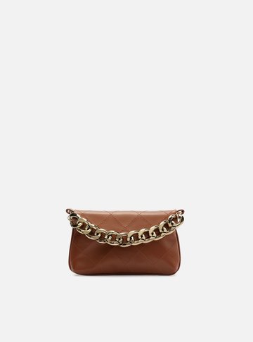 Bolsa Tiracolo Marrom Pequena Corrente