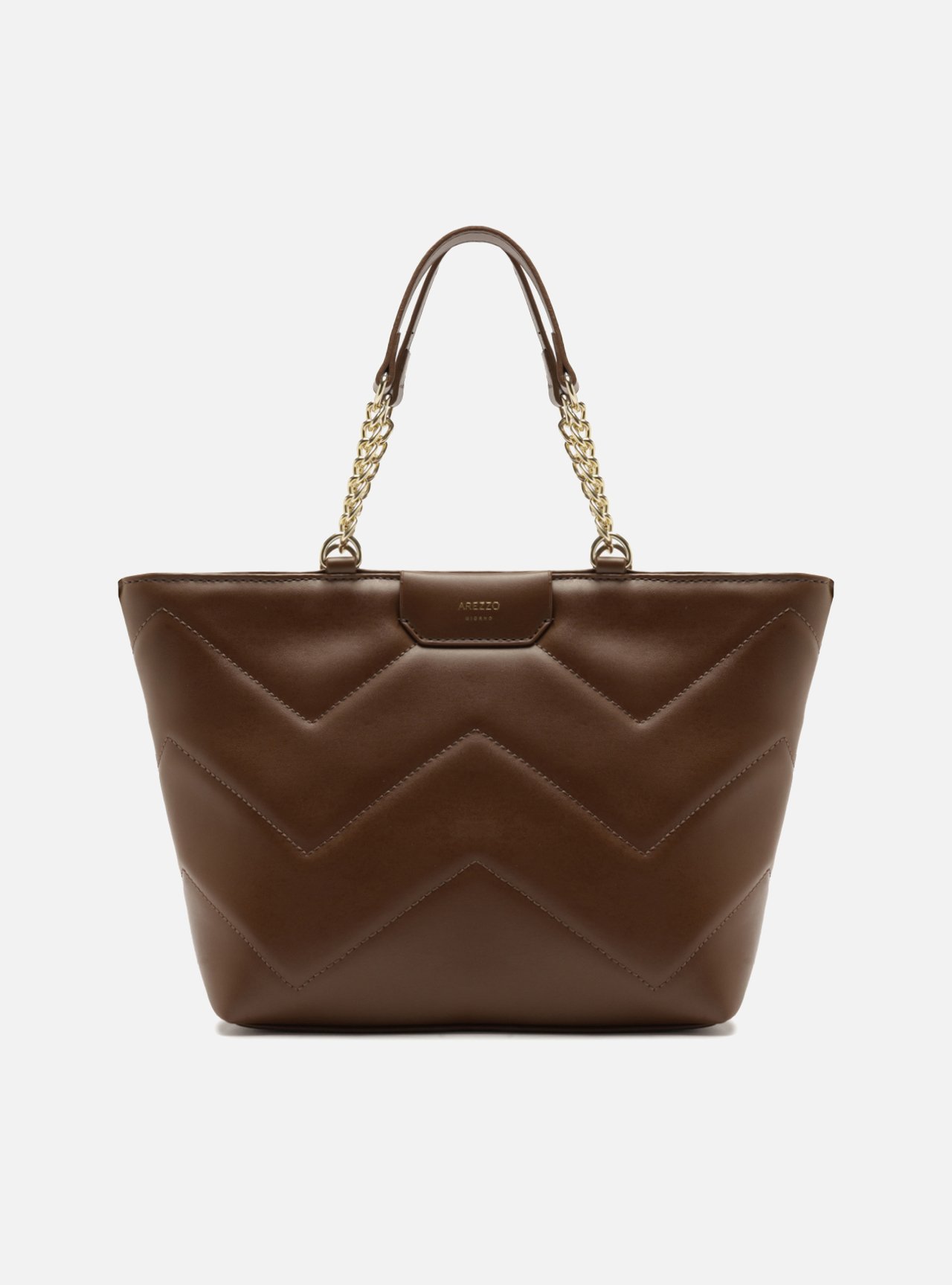 Bolsa Tote Marrom Grande Alça Corrente — foto 1